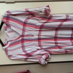 Plaid maternity blouse